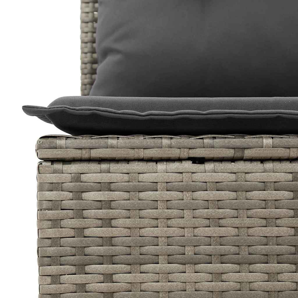 Kerti Kanapé Szett párnával tárolóval 10 pcs Szürke Polyrattan Kerti Kanapé Szett párnával tárolóval 10 pcs Szürke Polyrattan