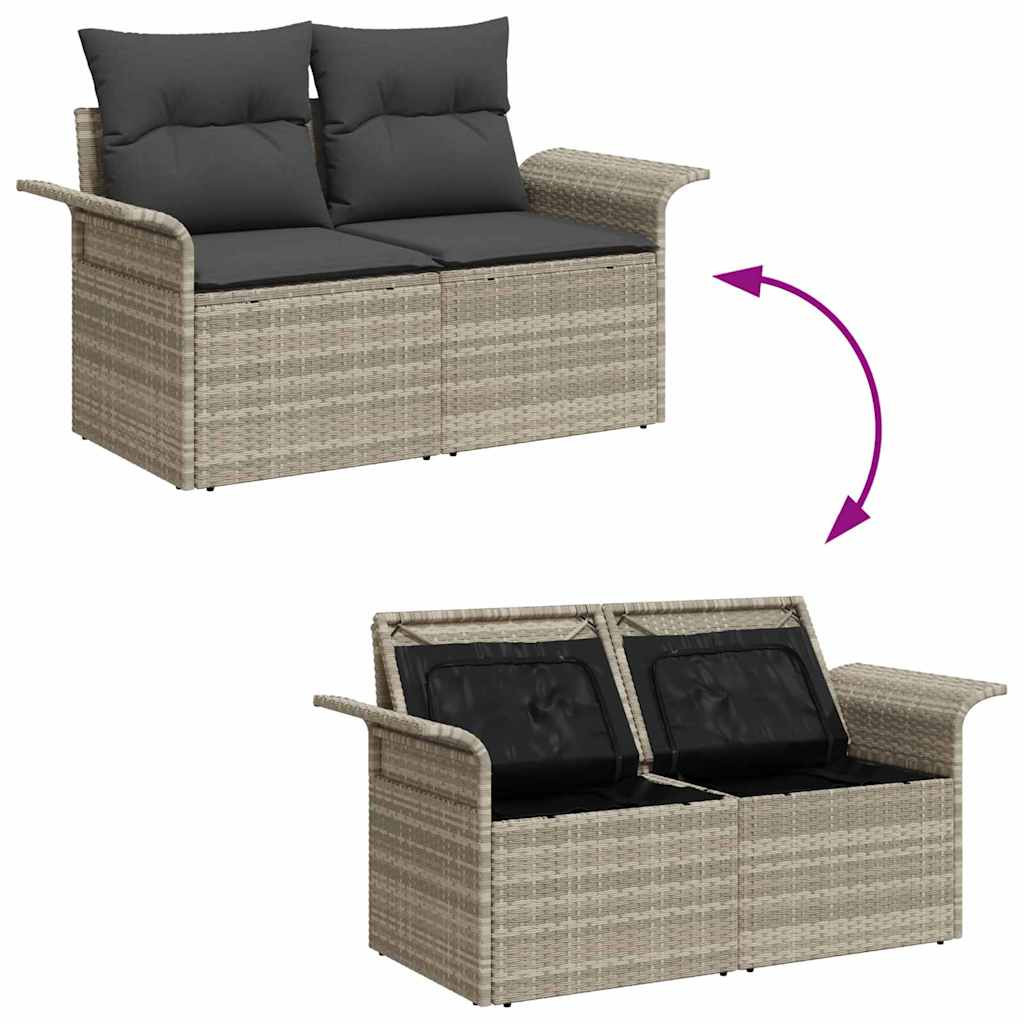 Kerti Kanapé Szett párnával 5 pcs Világosszürke Poly Rattan