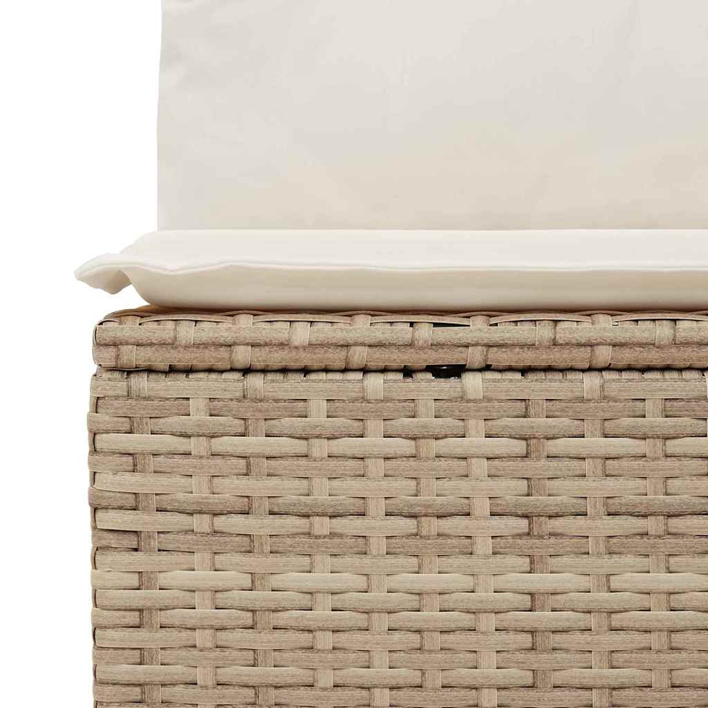 Kerti Kanapé Szett párnával tárolóval 8 pcs Bézs Poly Rattan