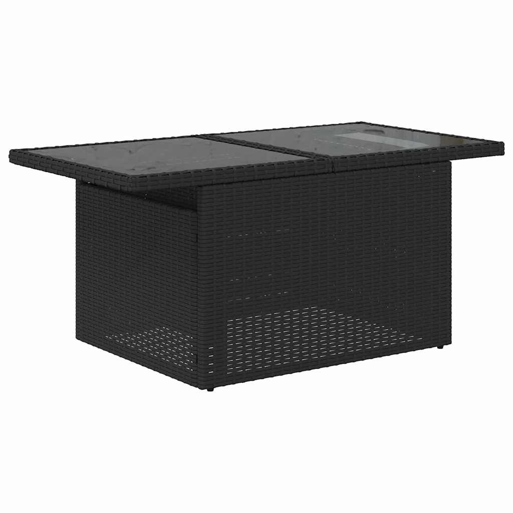 Kerti Kanapé Szett párnával 6 pcs Fekete Polyrattan