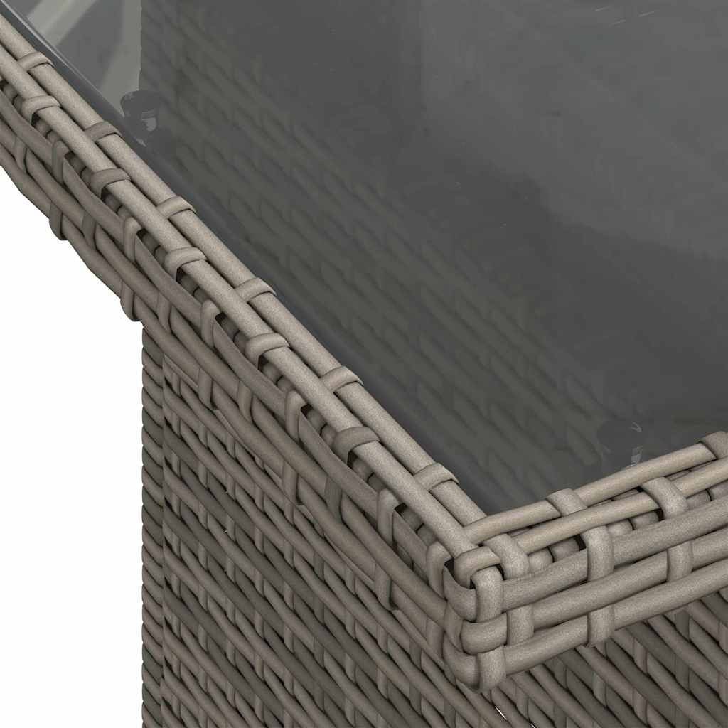 Kerti Kanapé Szett párnával párnával 7 pcs Szürke Poly Rattan