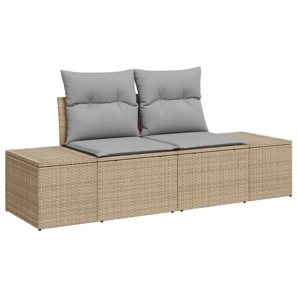 Kerti Kanapé Szett tárolóval 11 pcs Bézs Poli rattan