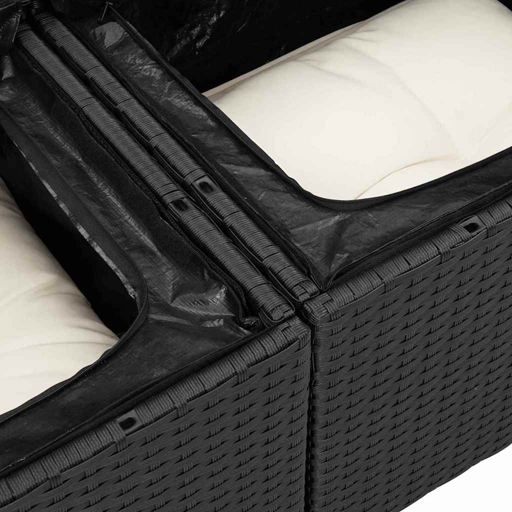 Kerti Kanapé Szett párnával tárolóval 4 pcs Poli rattan