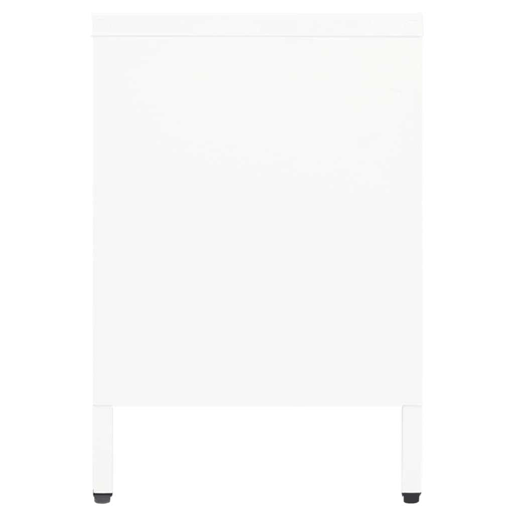 fehér acél és üveg TV-szekrény 105x35x52 cm