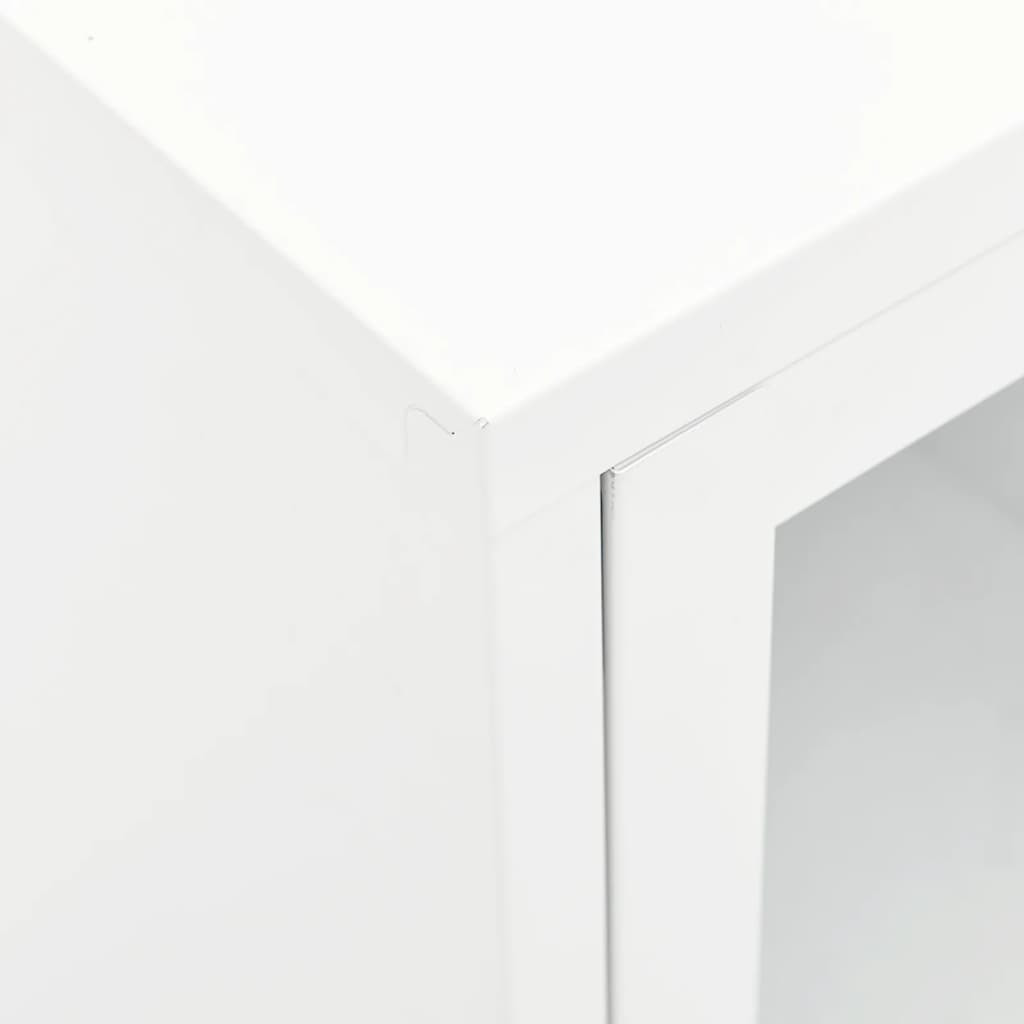 fehér acél és üveg TV-szekrény 105x35x52 cm