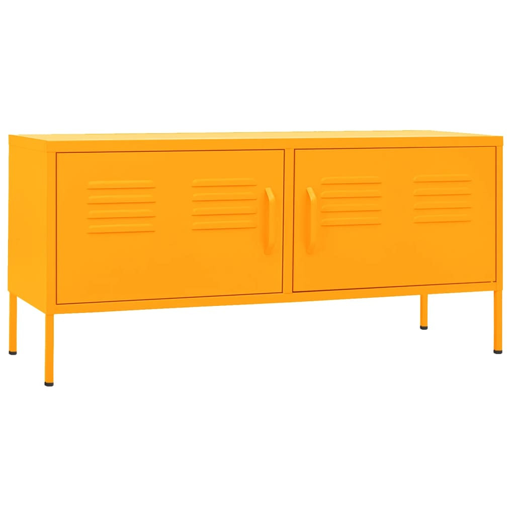 mustársárga acél TV-szekrény 105 x 35 x 50 cm
