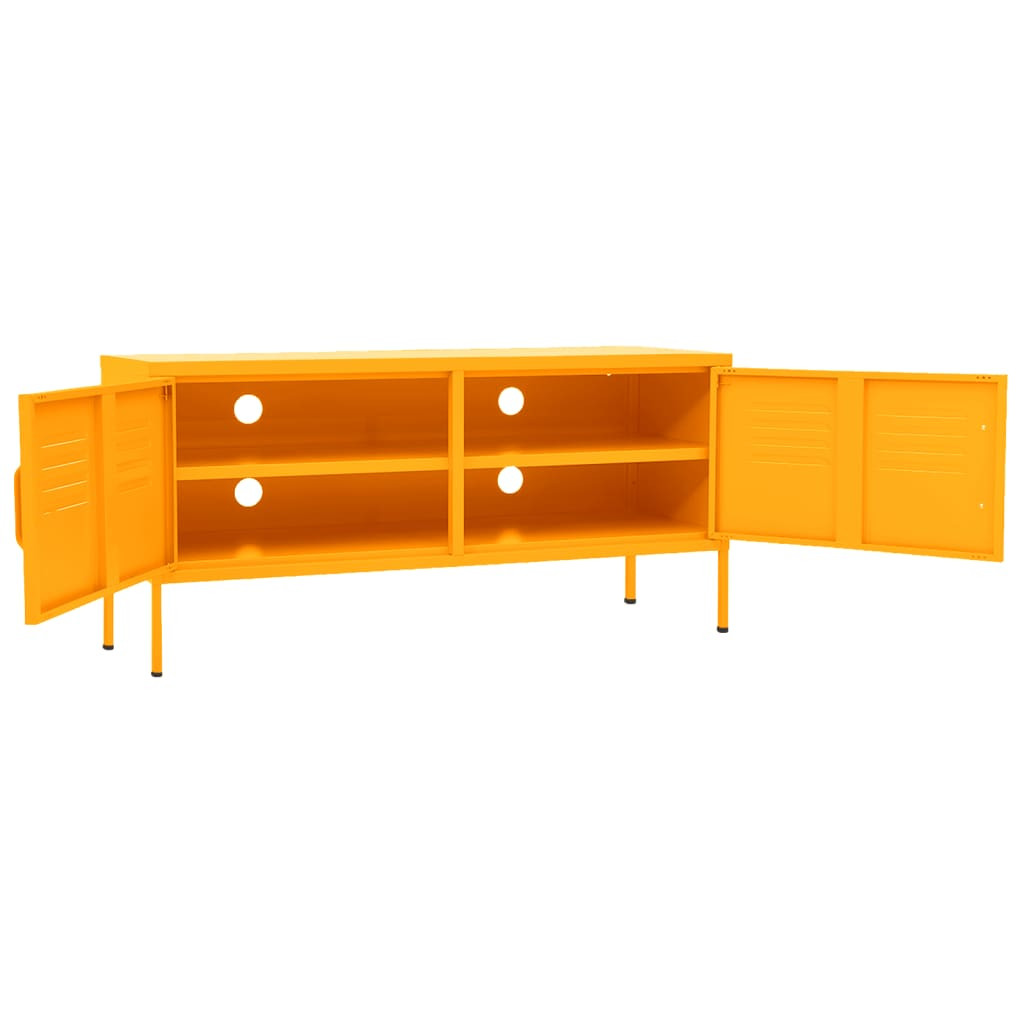 mustársárga acél TV-szekrény 105 x 35 x 50 cm