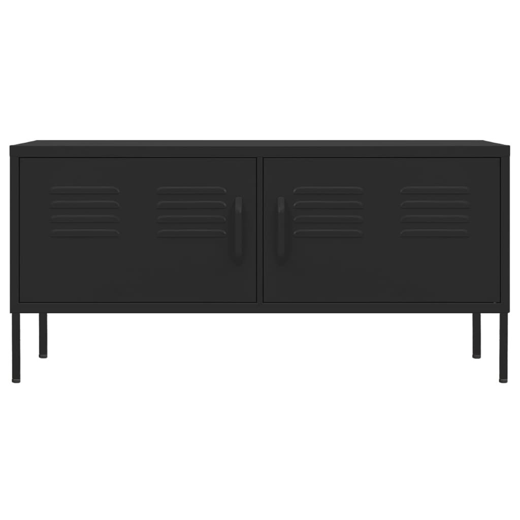 fekete acél TV-szekrény 105 x 35 x 50 cm
