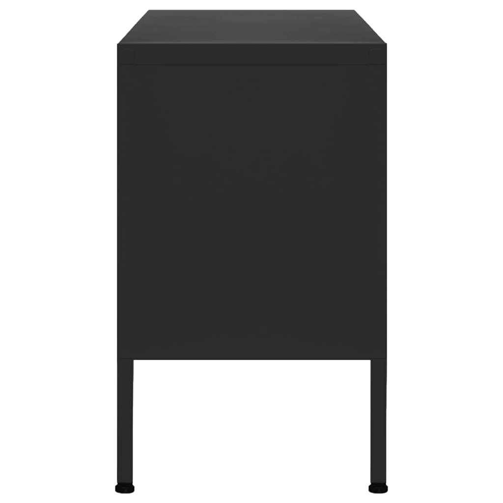 fekete acél TV-szekrény 105 x 35 x 50 cm