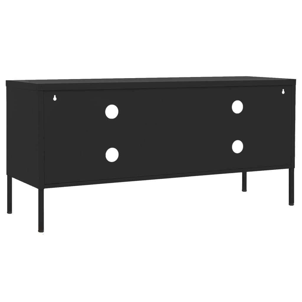 fekete acél TV-szekrény 105 x 35 x 50 cm