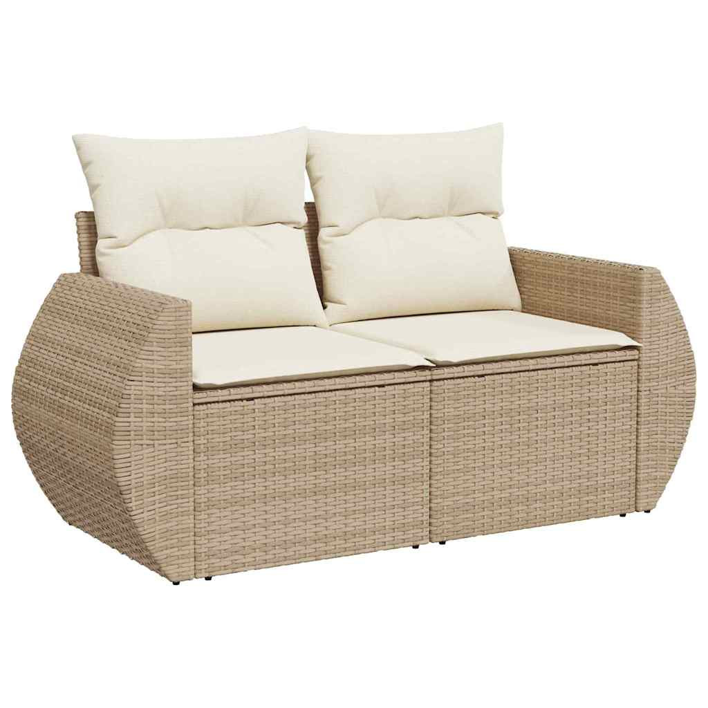 Kerti Kanapé Szett párnával 10 pcs Beige és krém Poly Rattan