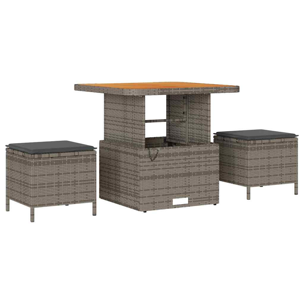 Kerti Kanapé Szett párnával tárolóval 12 pcs Szürke Poly Rattan