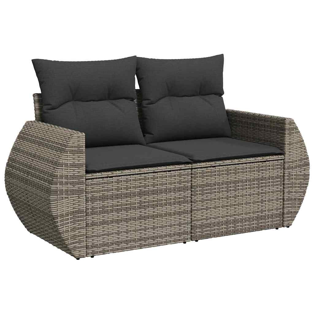 Kerti Kanapé Szett párnával tárolóval 12 pcs Szürke Poly Rattan