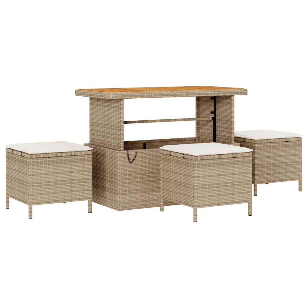 Kerti Kanapé Szett párnával tárolóval 14 pcs Beige és krém