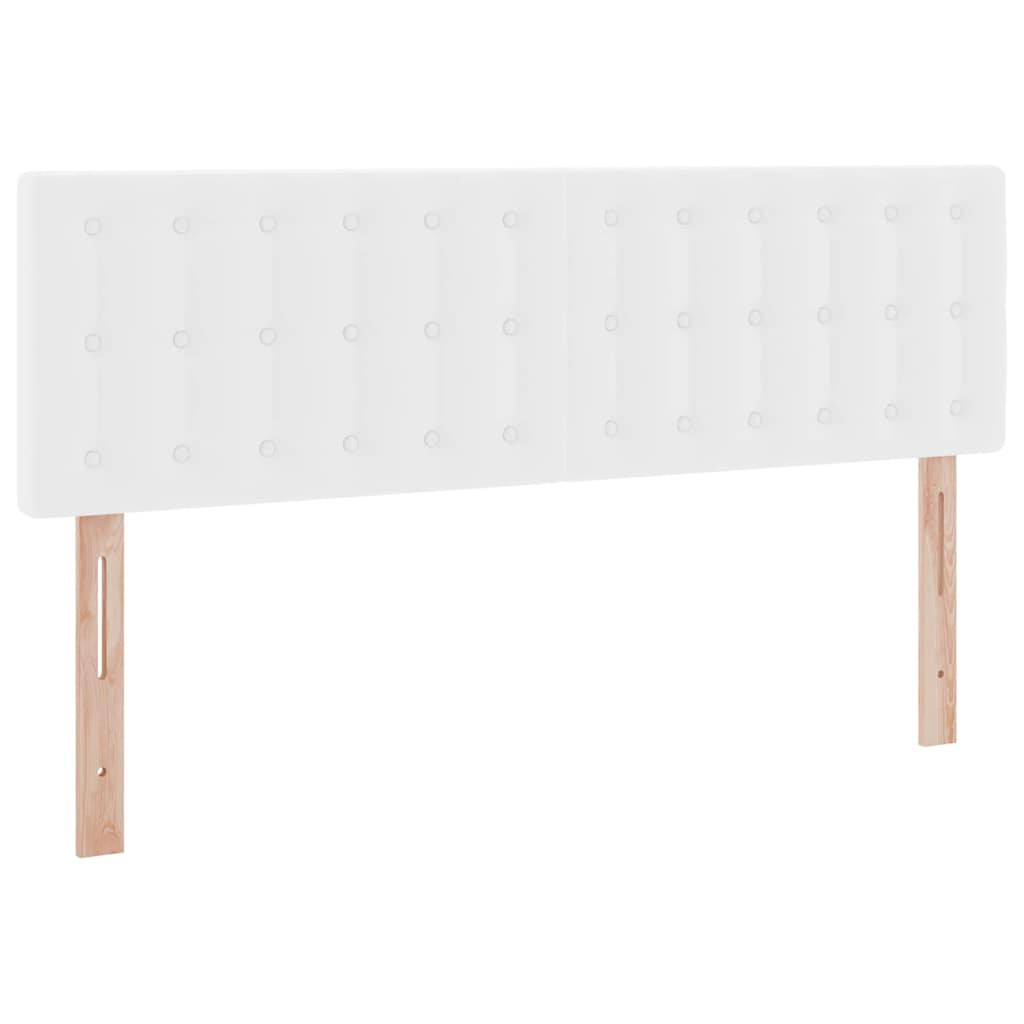 Ágy tárolóval és LED lámpával Tiszta Fehér 140 x 190 cm Műbőr