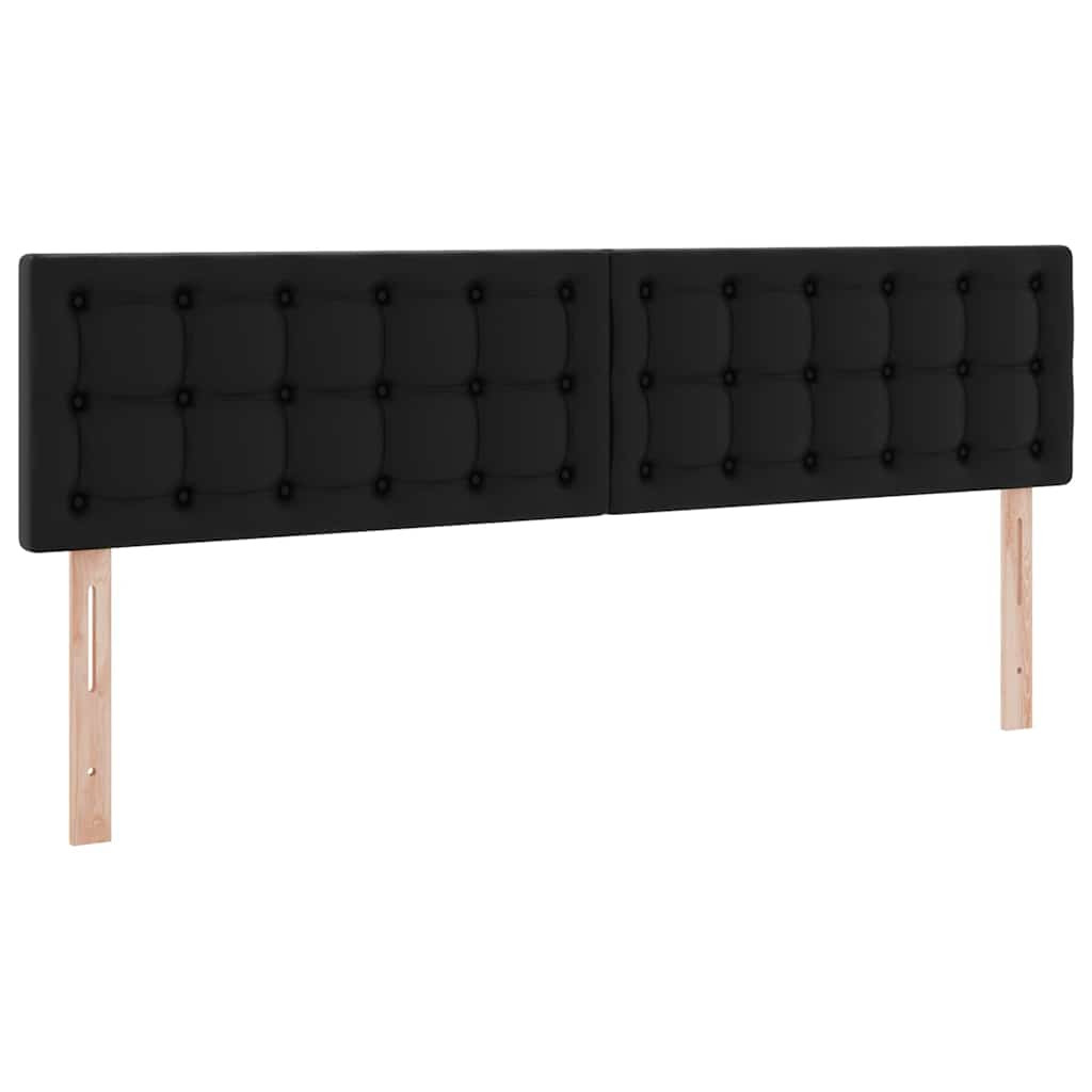 Ágy tárolóval és LED lámpával Fekete 160 x 200 cm Műbőr