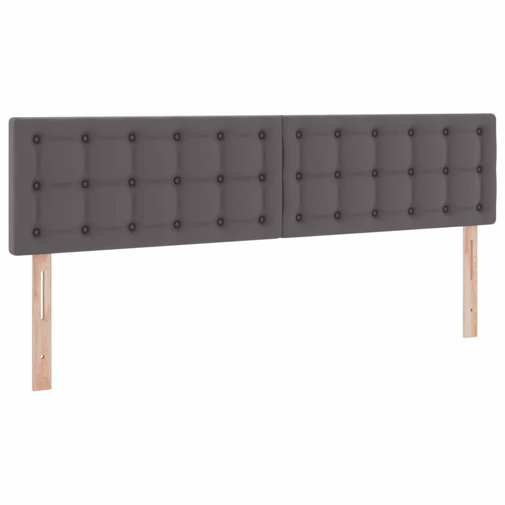 vidaXL Ágy tárolóval és LED lámpával leddel Szürke 160 x 200 cm Műbőr