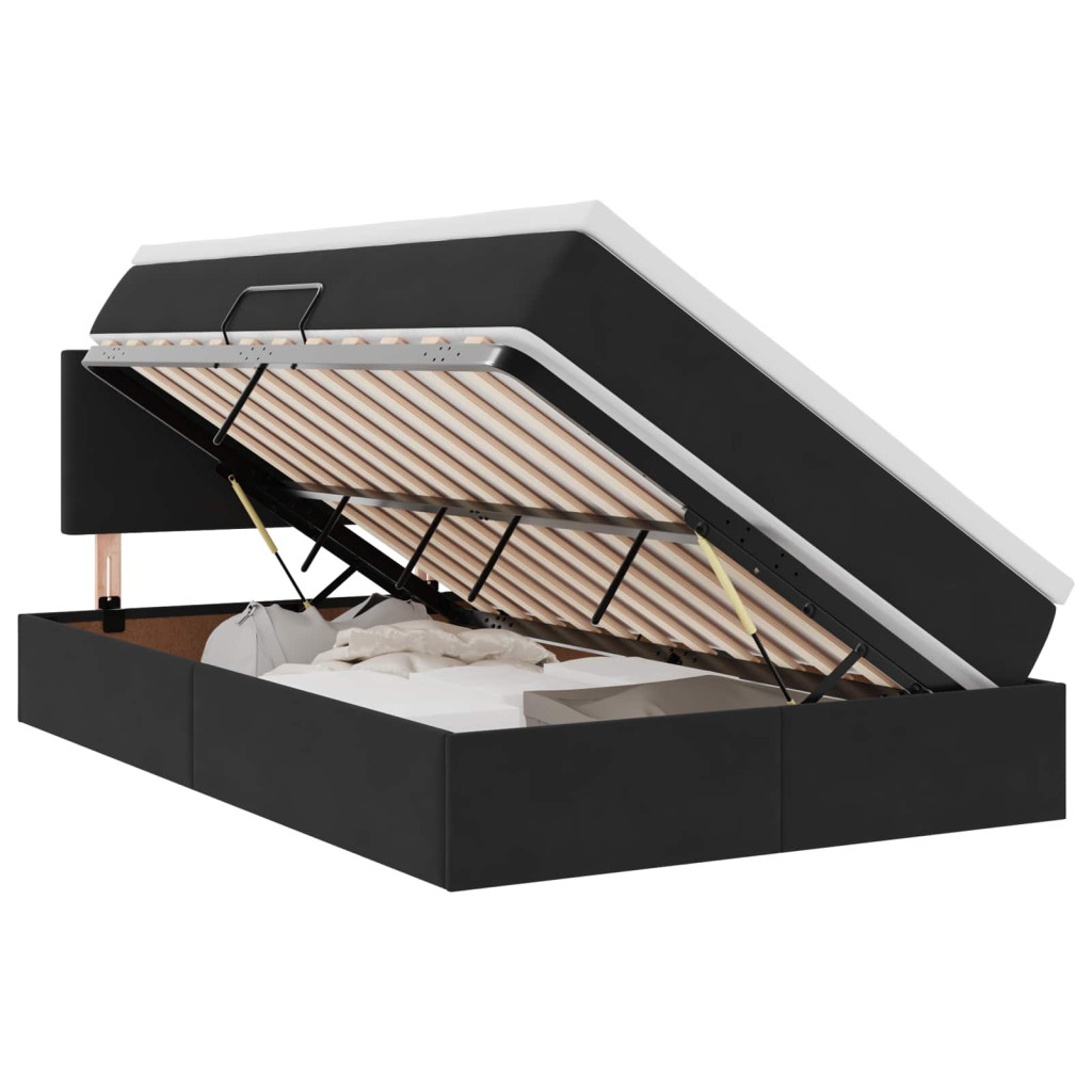 Ágy LED -es lámpákkal fejtámlával Fekete 120 x 200 cm Bársony