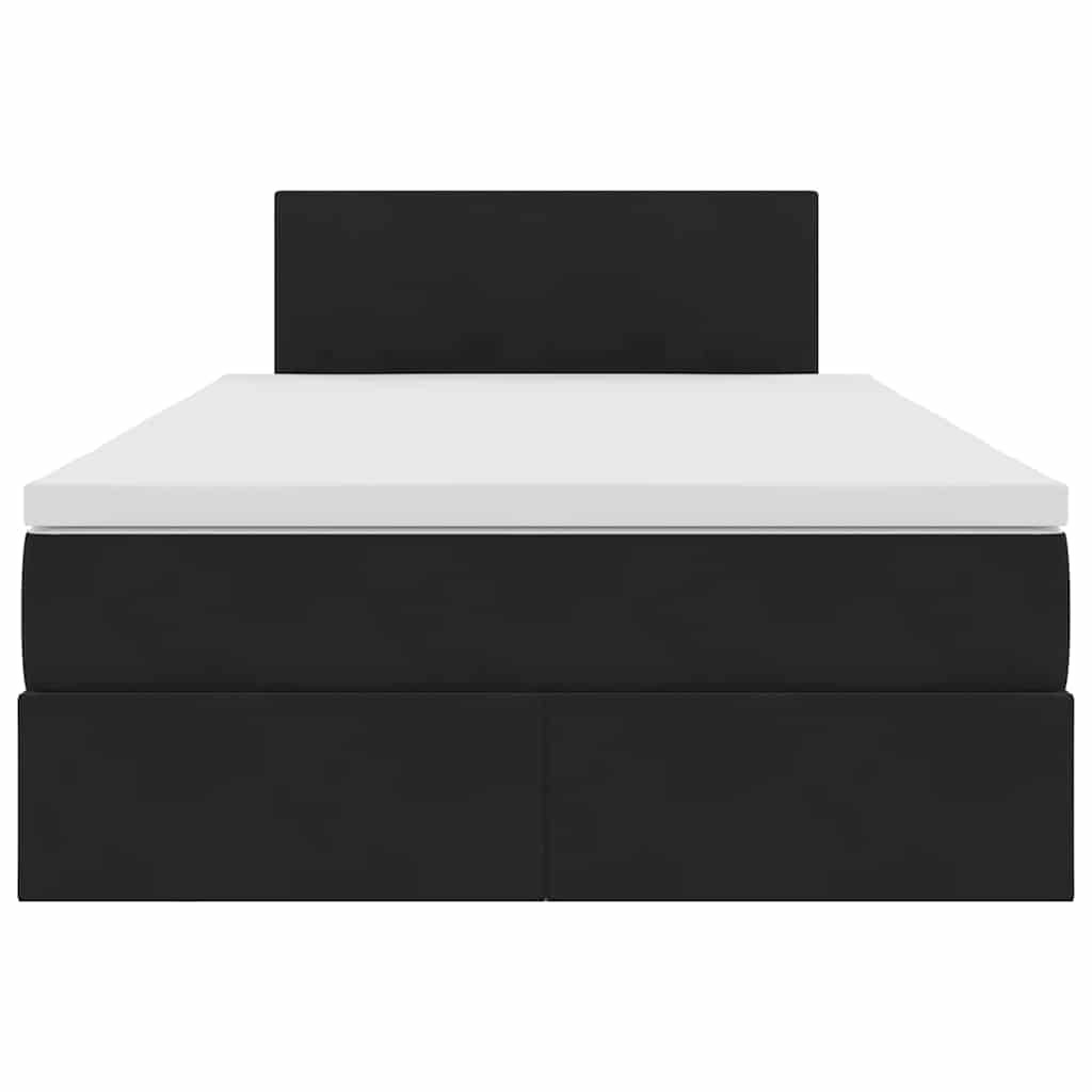 Ágy LED -es lámpákkal fejtámlával Fekete 120 x 200 cm Bársony