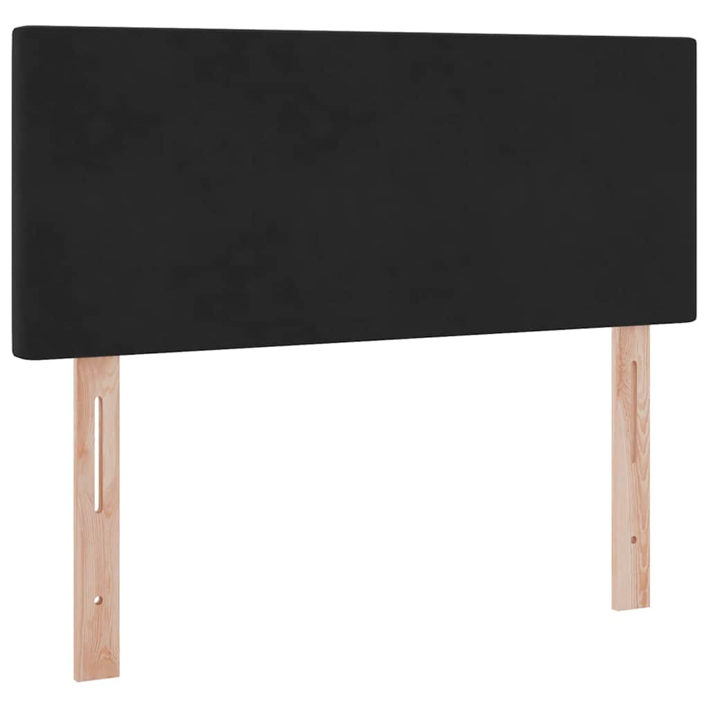Ágy LED -es lámpákkal fejtámlával Fekete 120 x 200 cm Bársony