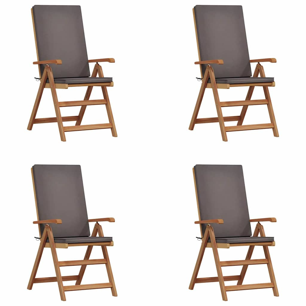 Kerti Szék párnával 4 pcs Barna 57 x 71.5 x 104cm Tömör tíkfa