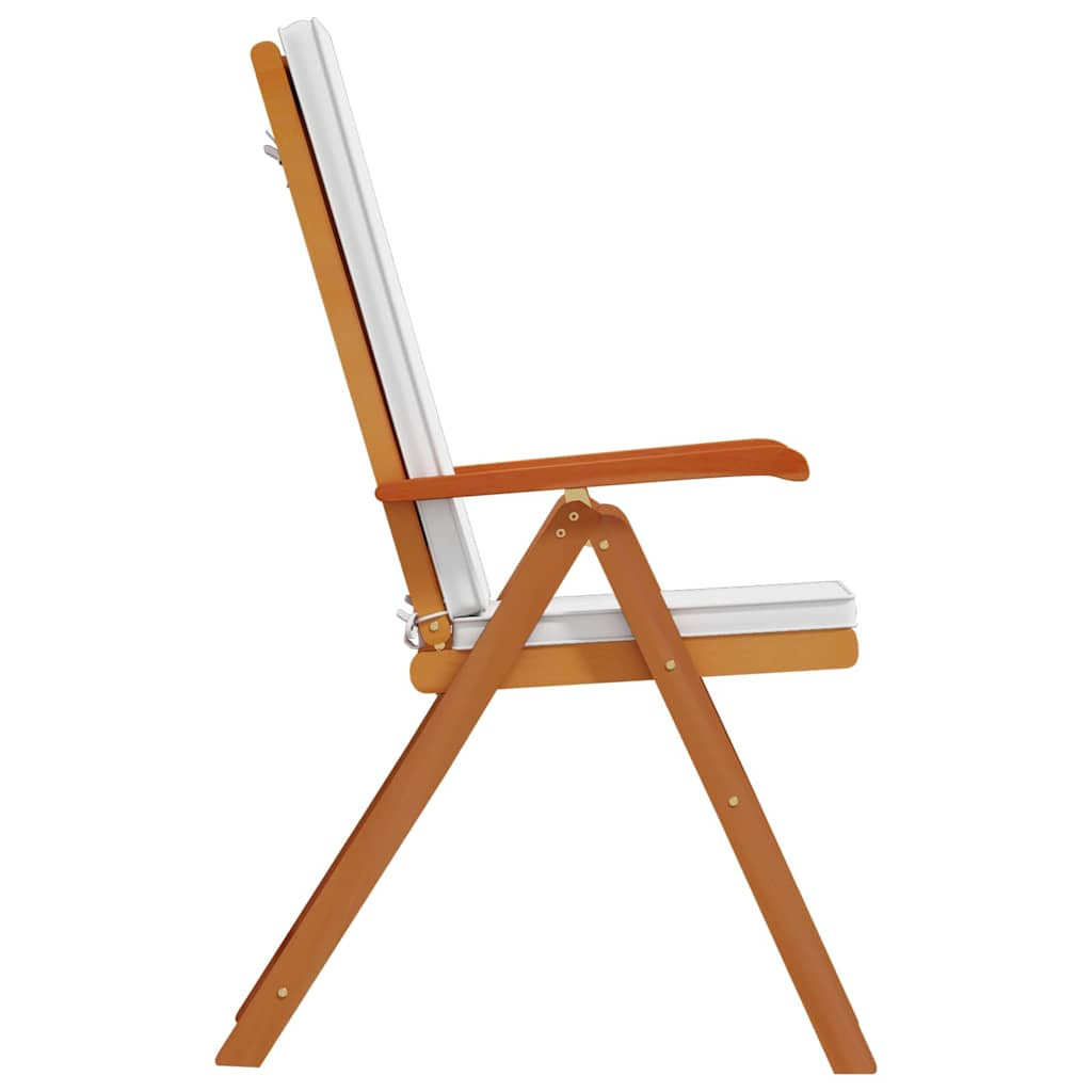 Kerti Szék 4 pcs Barna és fehér 57 x 71,5 x 104 cm Tömör Teakfa
