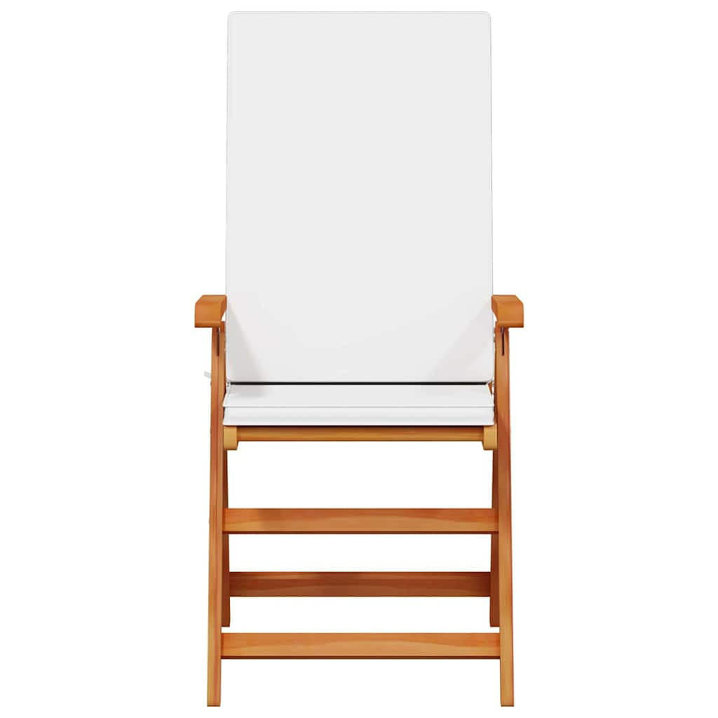 Kerti Szék 6 pcs Barna és fehér 57 x 71,5 x 104 cm Tömör Teakfa