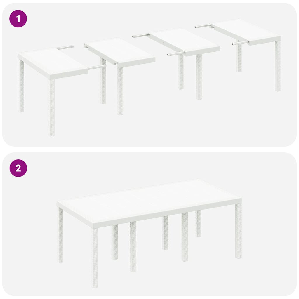 vidaXL Kert étkező szett 7 pcs Fehér Polipropilén vidaXL Kert étkező szett 7 pcs Fehér Polipropilén
