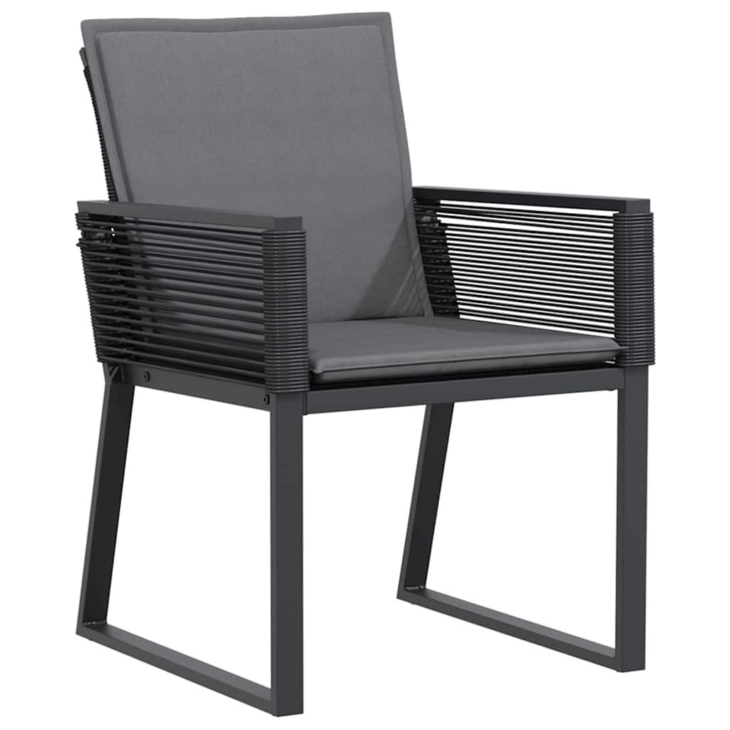 vidaXL Kert étkező szett 7 pcs Antracit polirattan
