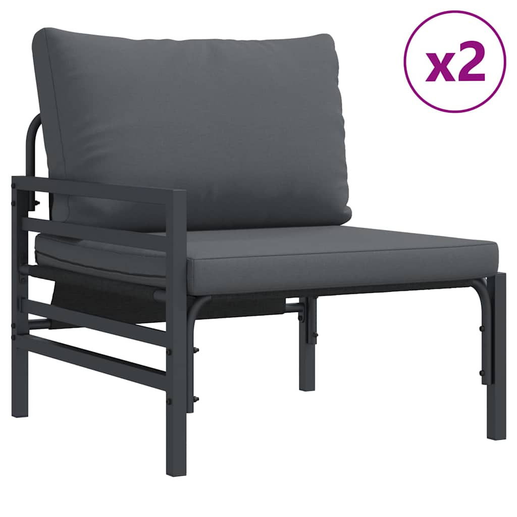 Kerti Kanapé Szett 10 pcs Antracitszürke Acél