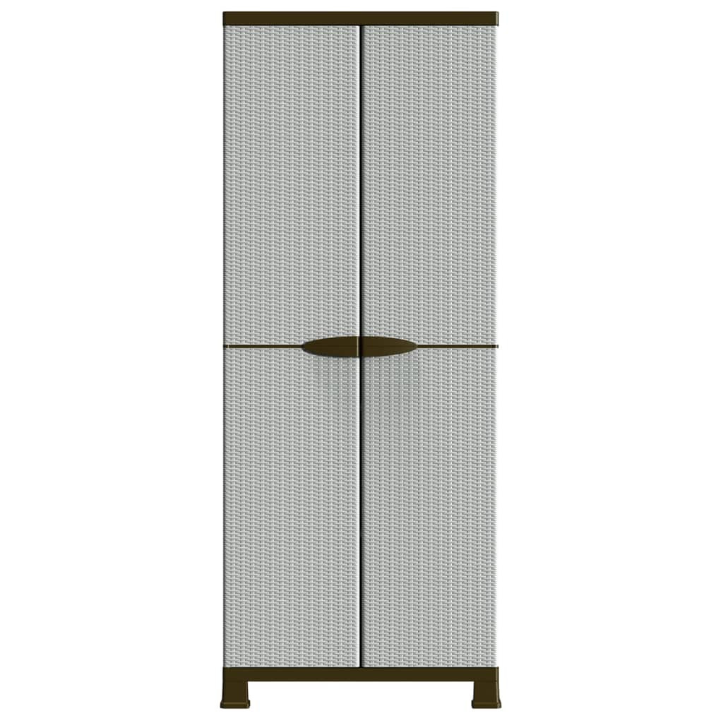 rattanstílusú műanyag szekrény 68 x 39 x 171,5 cm