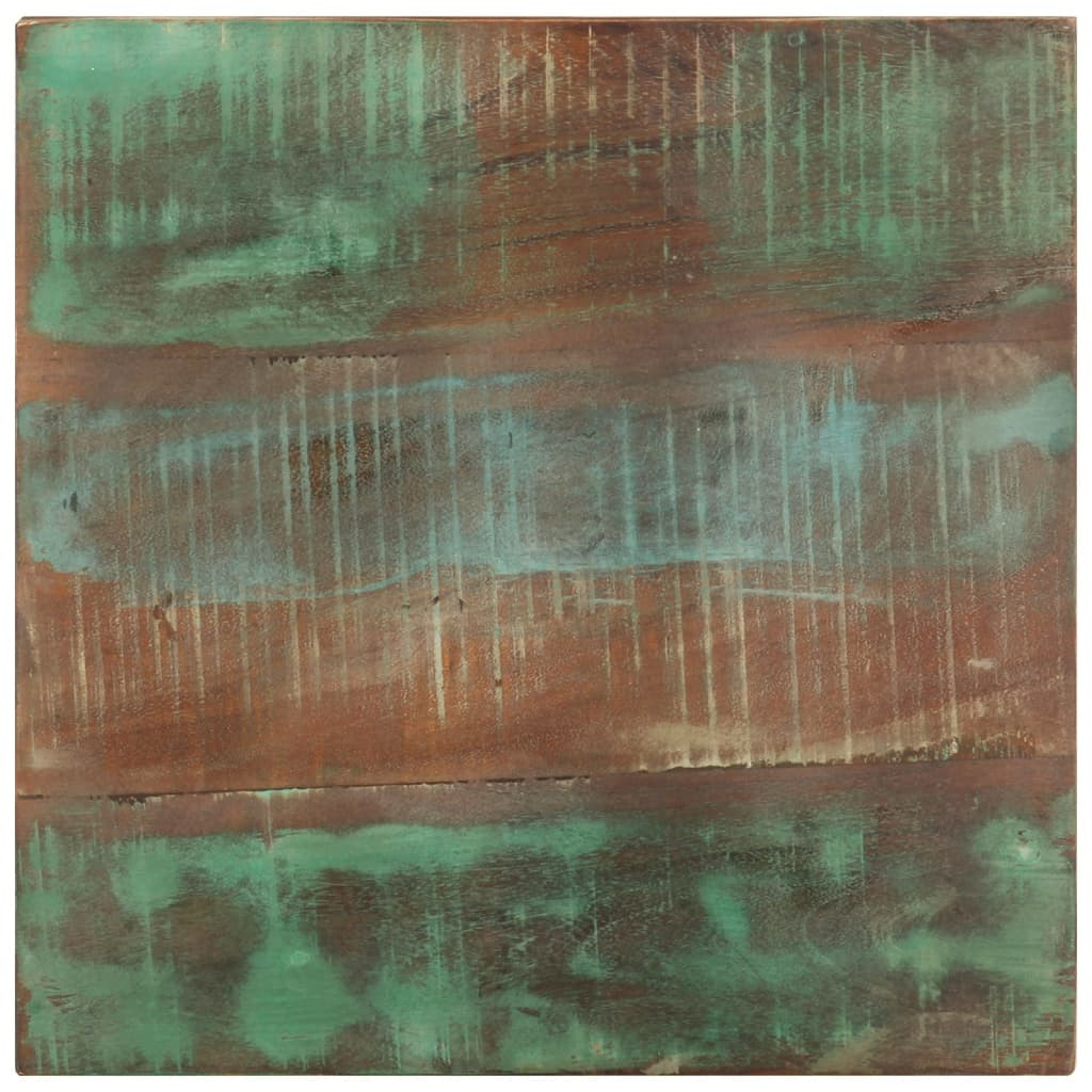 tömör újrahasznosított fa kisasztal kerekekkel 40 x 40 x 42 cm