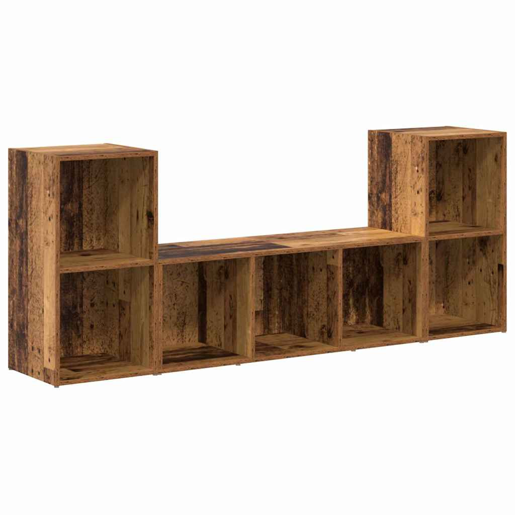 TV szekrény 3 pcs Barna 107 x 35 x 37 cm Faanyag