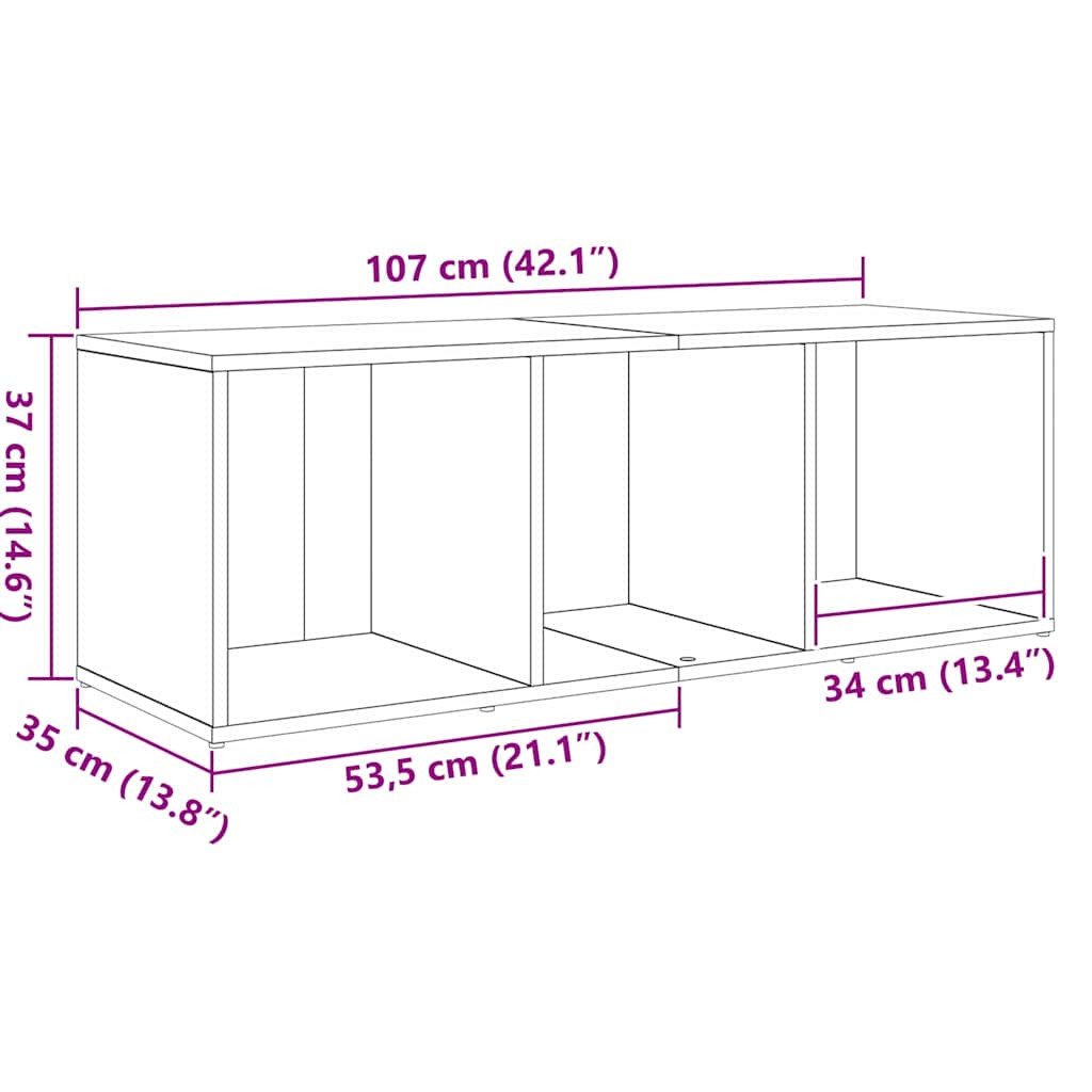 TV szekrény 3 pcs Barna 107 x 35 x 37 cm Faanyag