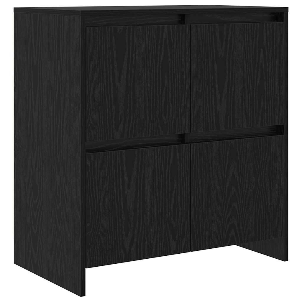 Oldalszekrények 2 pcs Musta tammi 70 x 41 x 75 cm Faanyag