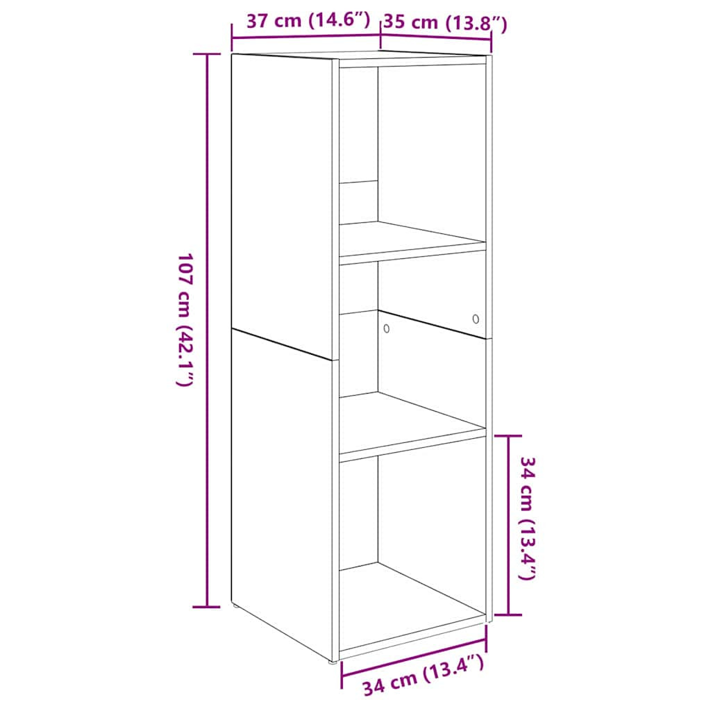 TV szekrény 4 pcs Régi fa 37 x 35 x 107.5 cm Műanyag Fa