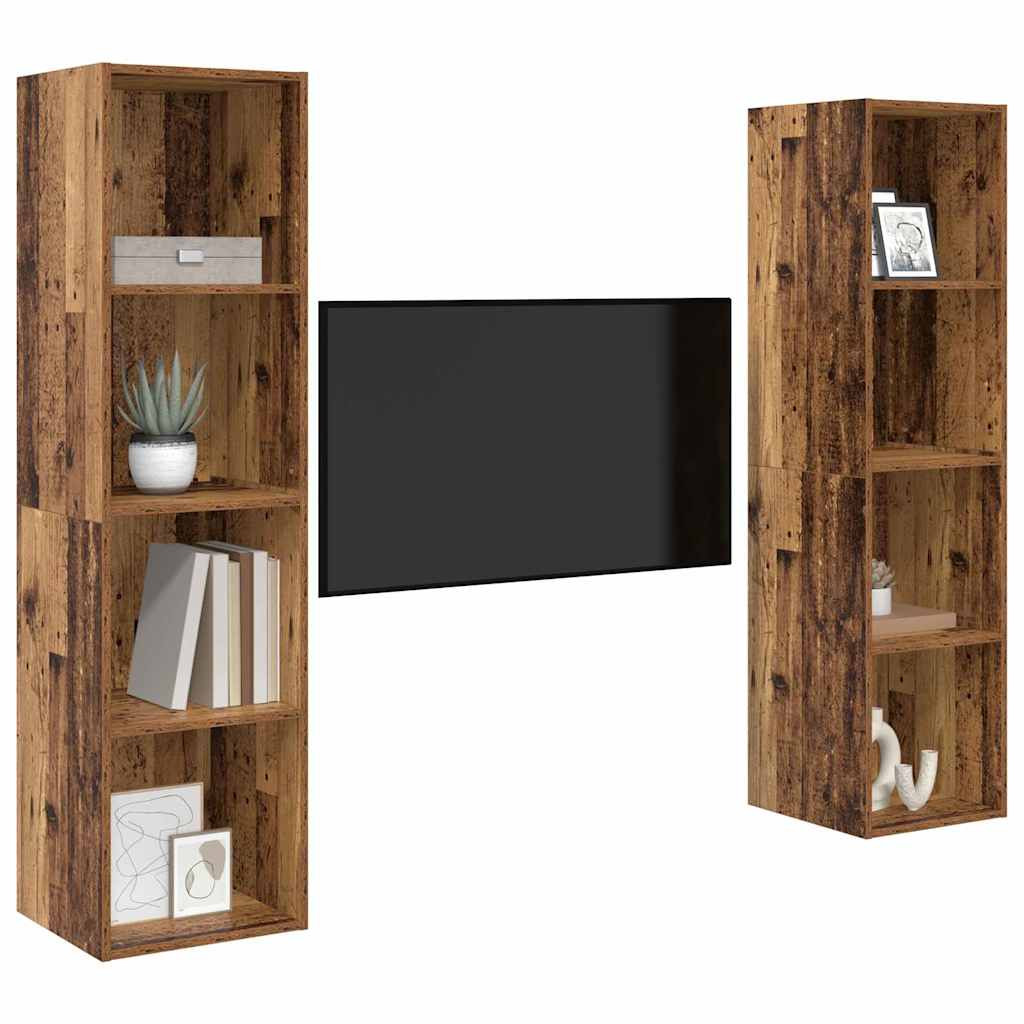 TV szekrény 2 pcs Barna 37 x 37 x 142.5 cm Faanyag
