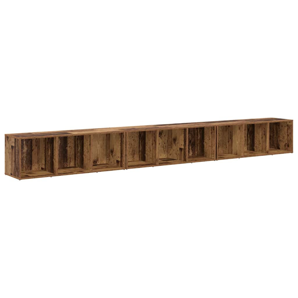 TV szekrény 3 pcs Régi fa 37 x 35 x 107.5 cm Műanyag Fa