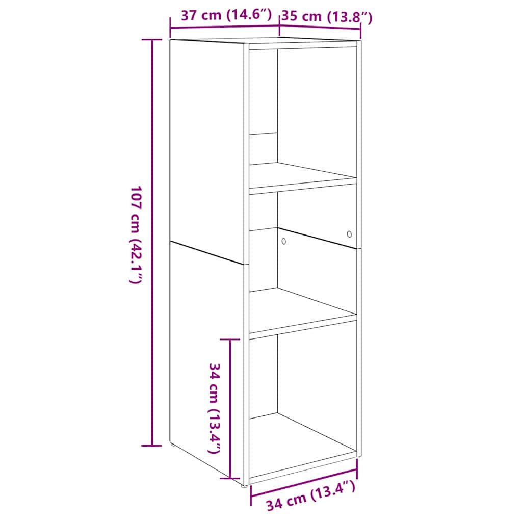 TV szekrény 3 pcs Régi fa 37 x 35 x 107.5 cm Műanyag Fa