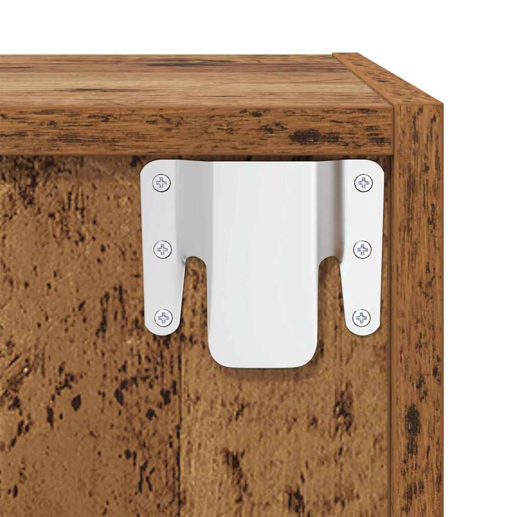 Fali TV Szekrény 2 pcs Régi fa 37 x 37 x 72 cm Faanyag