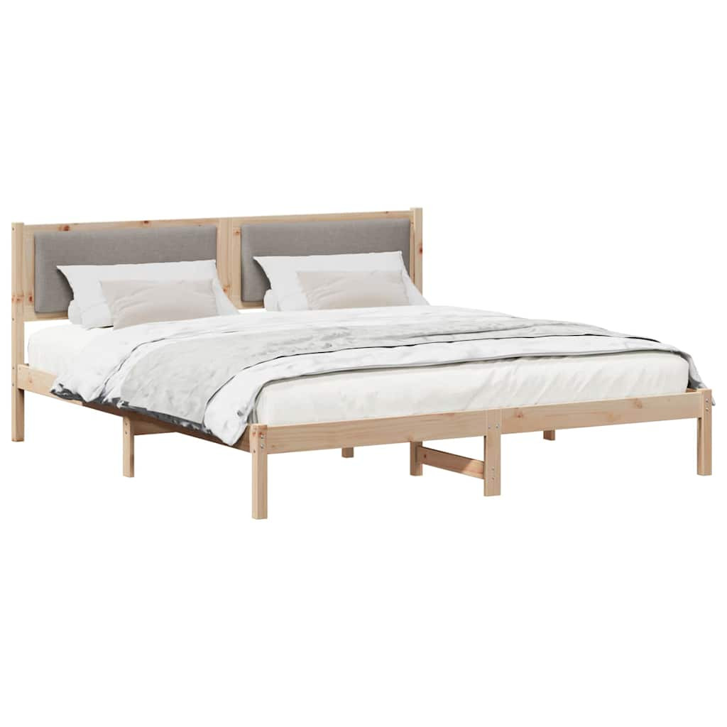 Ágykeret fejtámlával Tópszínű 200 x 200 cm Tömör fenyőfa