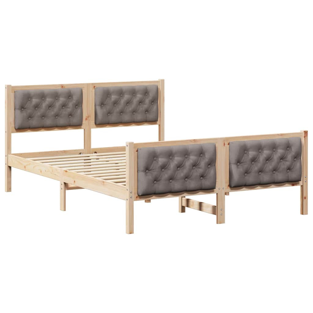 Ágykeret fejtámlával Tópszínű 150 x 200 cm Tömör fenyőfa