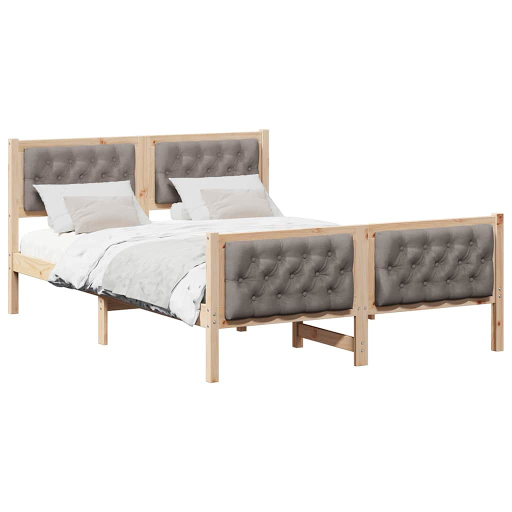 Ágykeret fejtámlával Tópszínű 150 x 200 cm Tömör fenyőfa