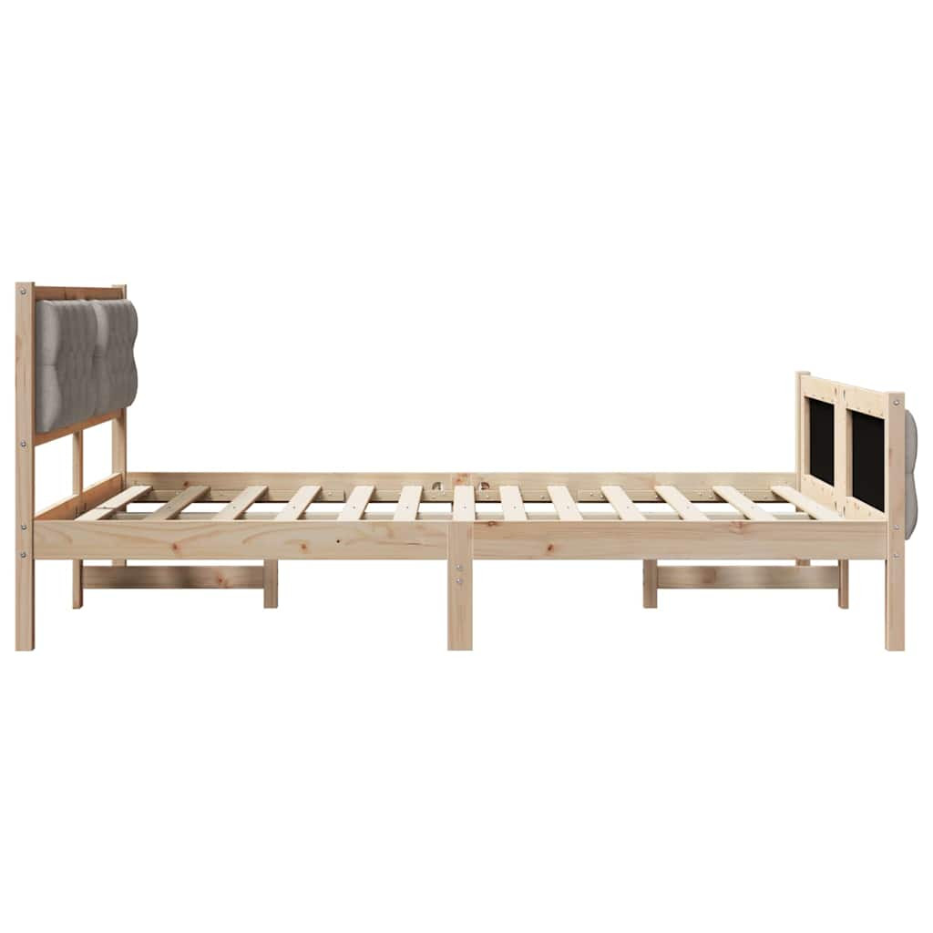 Ágykeret fejtámlával Tópszínű 150 x 200 cm Tömör fenyőfa