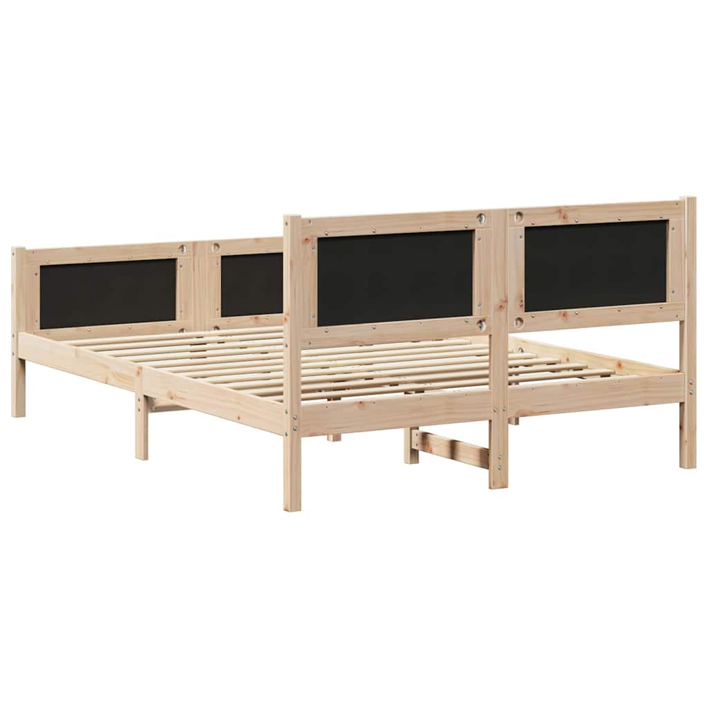 Ágykeret fejtámlával Tópszínű 150 x 200 cm Tömör fenyőfa