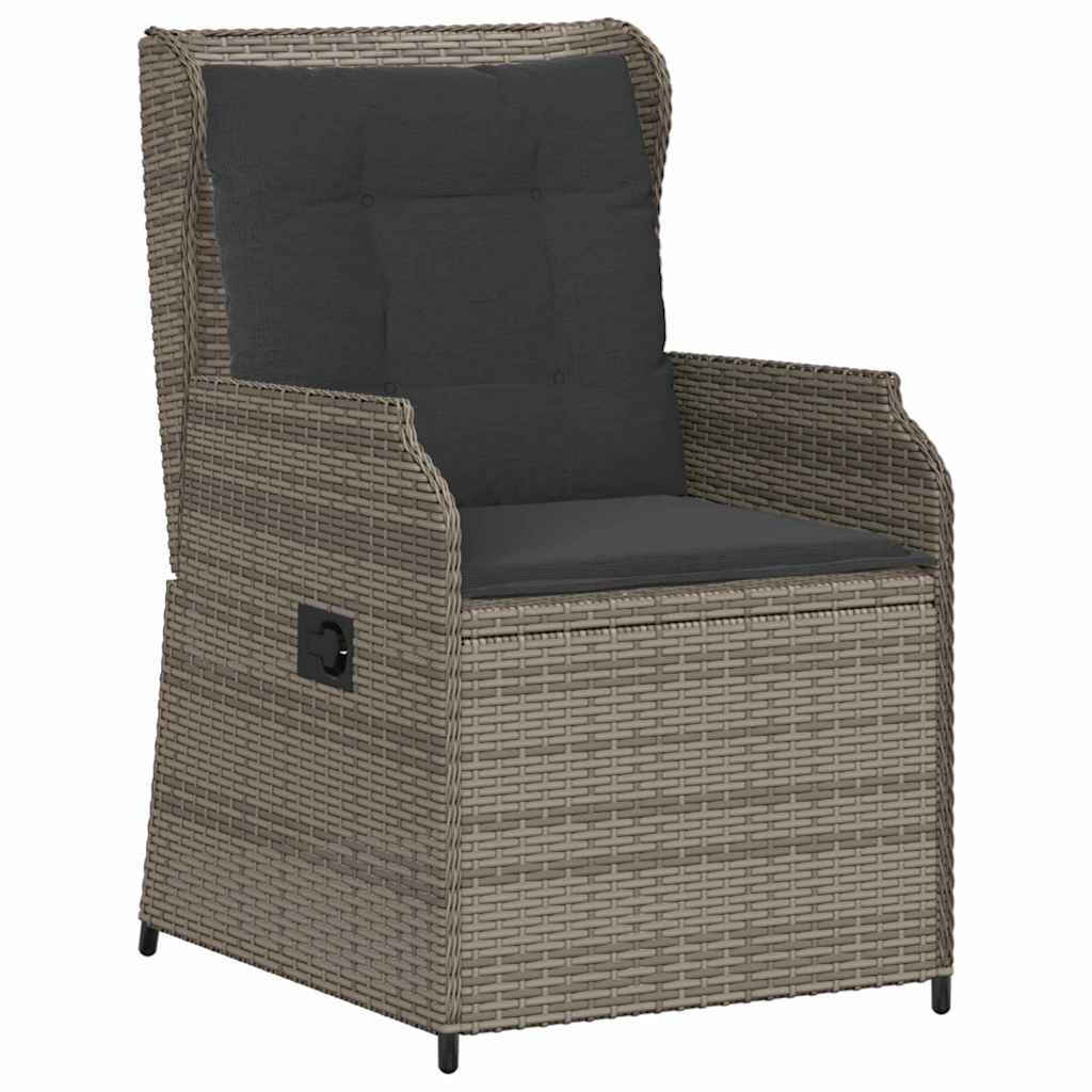 Kerti pad párnával 2 pcs Szürke Poli rattan