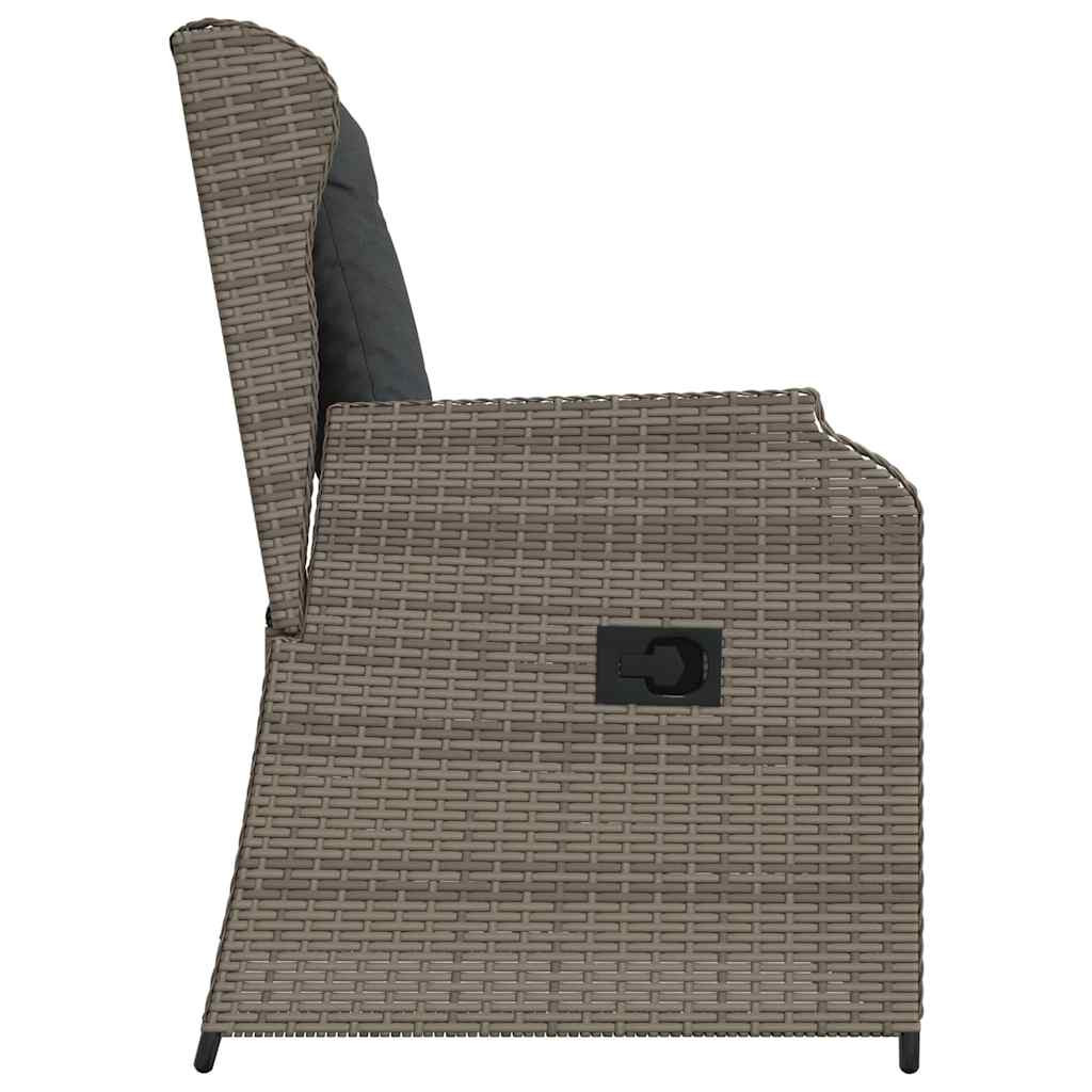 Kerti pad párnával 2 pcs Szürke Poli rattan