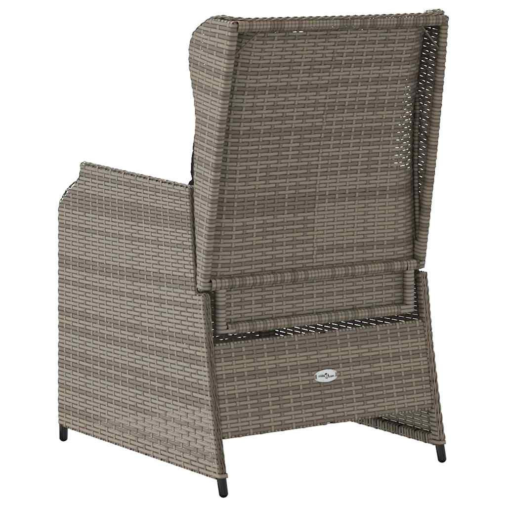 Kerti pad párnával 2 pcs Szürke Poli rattan