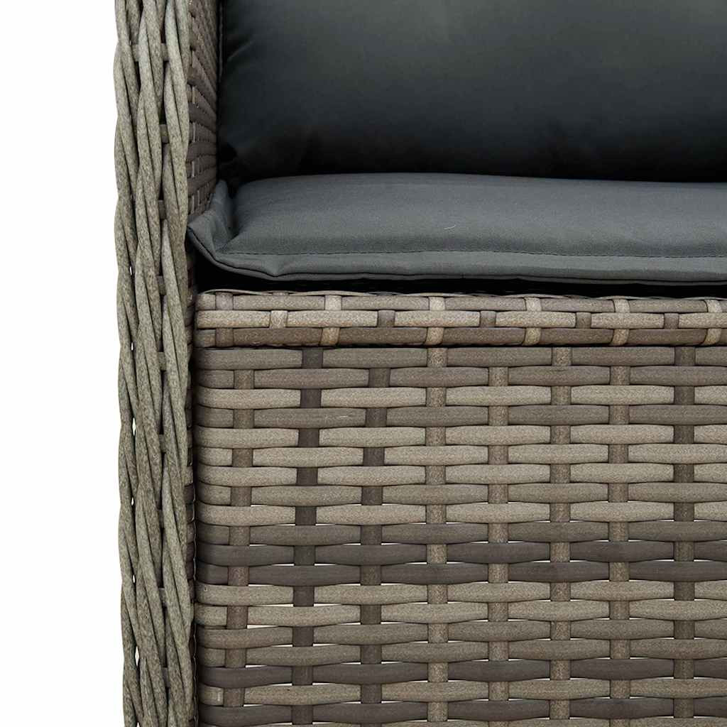 Kerti pad párnával 2 pcs Szürke Poli rattan