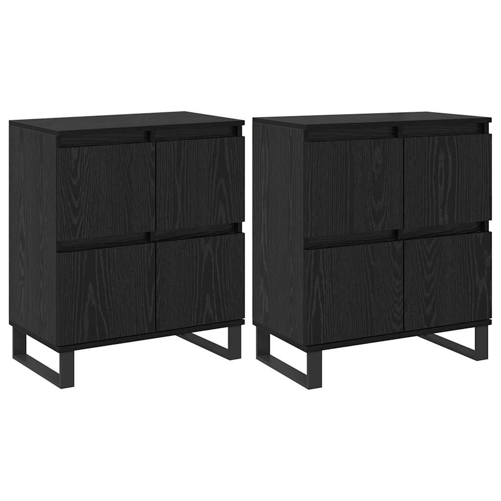 Széf 2 pcs Fekete tölgy 60 x 35 x 70 cm